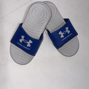 Under Armour UA Boys Ansa Fixed Blue Outdoor Gorpcore Waterproof Slides 13K